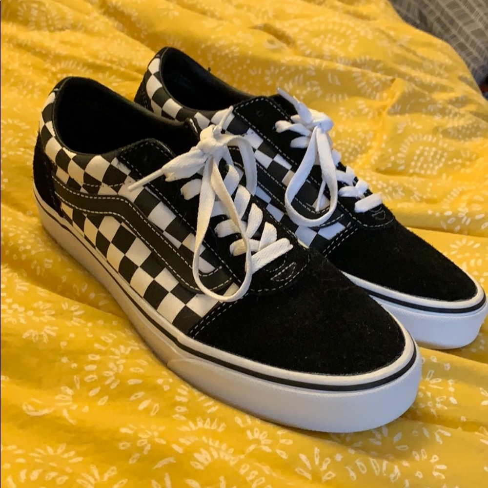 Black and White checkered Vans